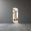 Black-framed arched mirror, all-copper frame, bathroom dressing mirror, modern and simple wall-mounted mirror Application Scenario